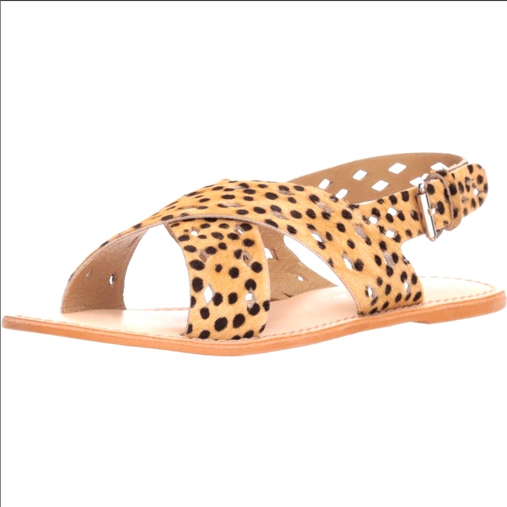 Matisse Whistler leopard Criss Cross Sandals 10